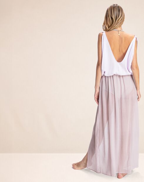 Clara Maxirock aus Leinen und Seide in lila