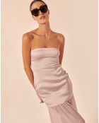 Daho candy Maxikleid aus Leinen und Seide