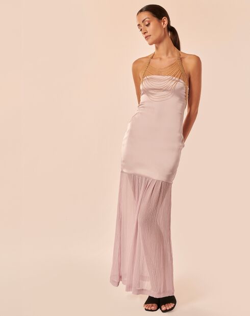 Daho candy maxi-jurk van linnen en zijde