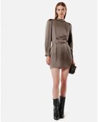 Robe Courte 100% Soie Dune coffee latte