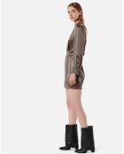 Robe Courte 100% Soie Dune coffee latte
