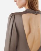 Robe Courte 100% Soie Dune coffee latte
