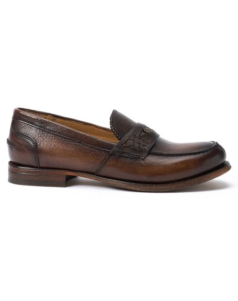 Mocassins Coin en Cuir marron