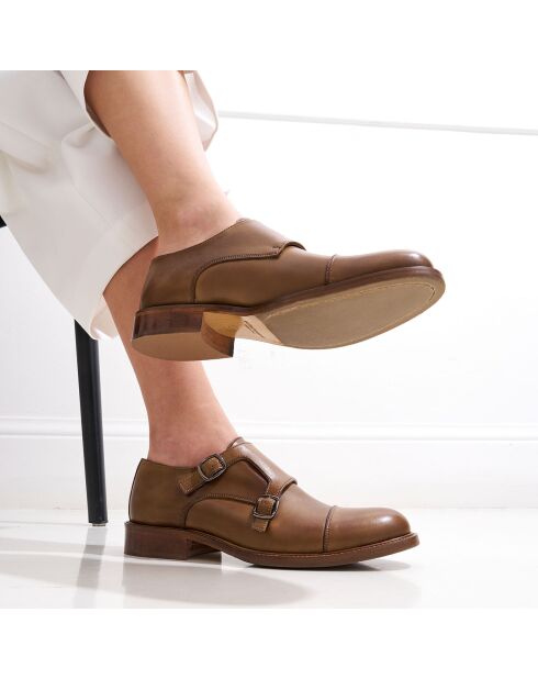 Berretto Monk Straight in pelle kaki