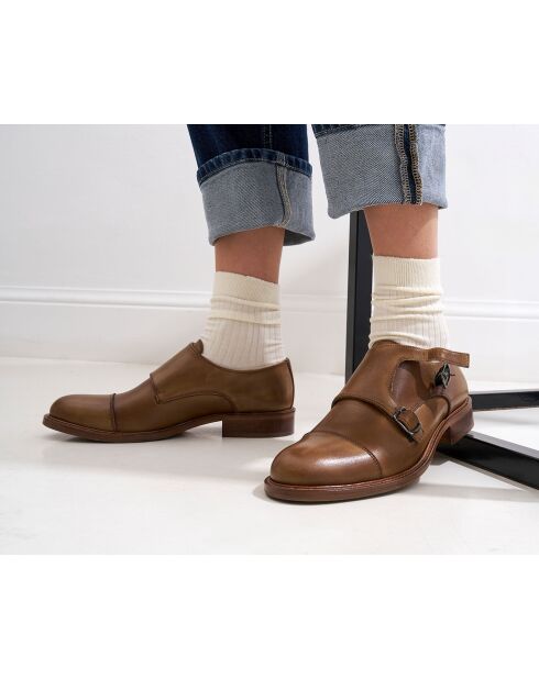 Berretto Monk Straight in pelle kaki