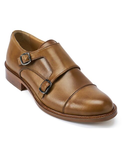 Berretto Monk Straight in pelle kaki