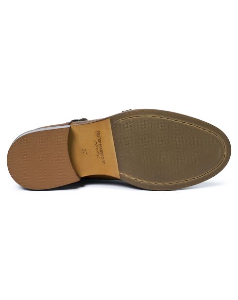 Monk Straight Cap en Cuir kaki