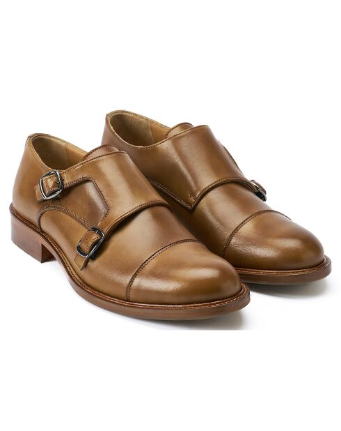 Berretto Monk Straight in pelle kaki