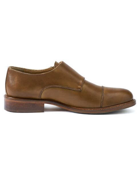 Berretto Monk Straight in pelle kaki