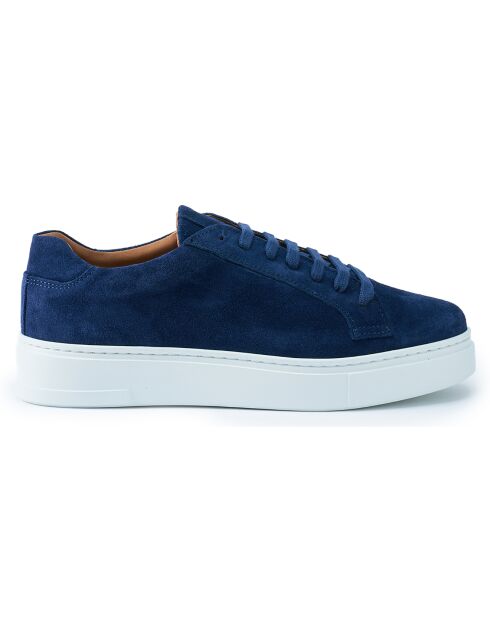 Sneakers Classic Lace-Up en Velours de Cuir marine