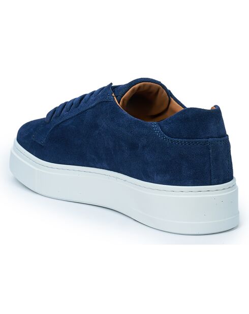 Sneakers Classic Lace-Up en Velours de Cuir marine