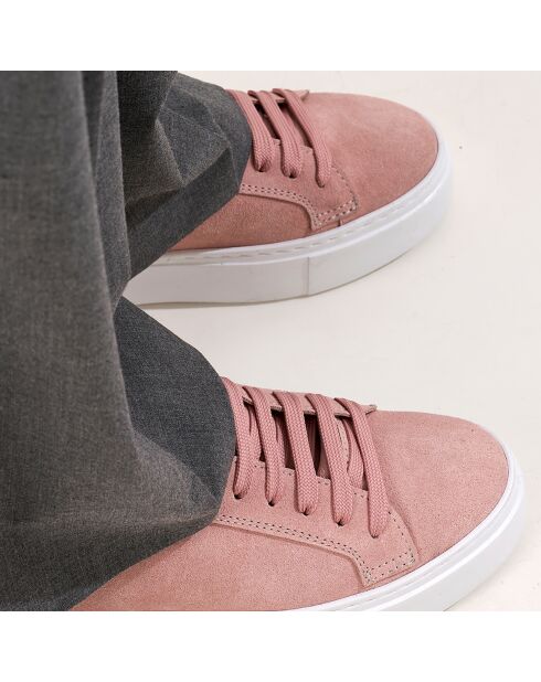 Sneakers Classic Lace-Up en Cuir roses