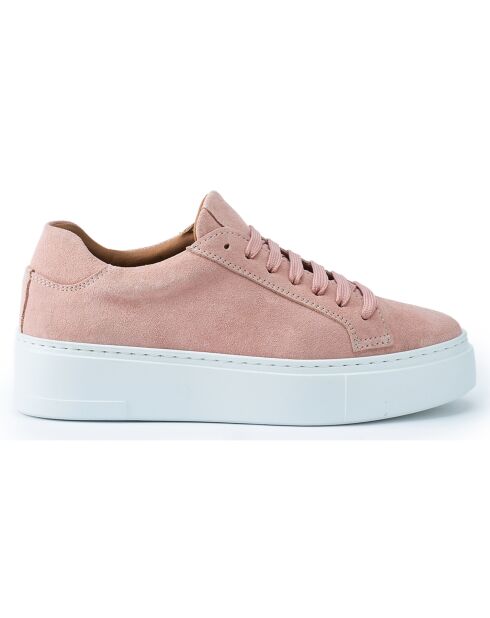 Sneakers Classic Lace-Up en Cuir roses