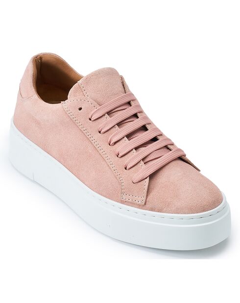 Sneakers Classic Lace-Up en Cuir roses