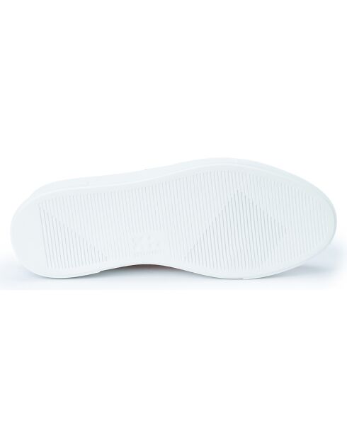 Rosafarbene klassische Ledersneaker mit Schnürung