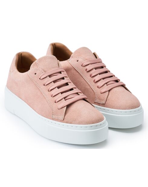 Sneakers Classic Lace-Up en Cuir roses