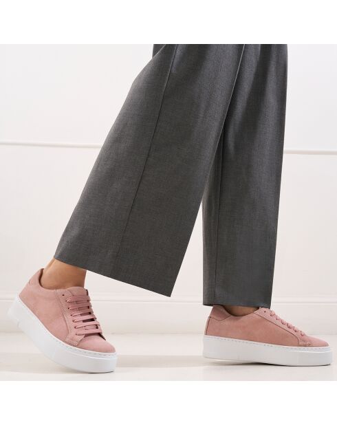 Sneakers Classic Lace-Up en Cuir roses
