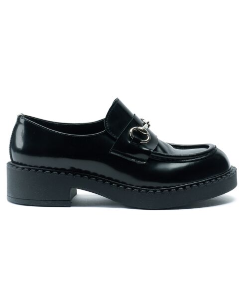 Schwarze Bi-Loafers aus Leder