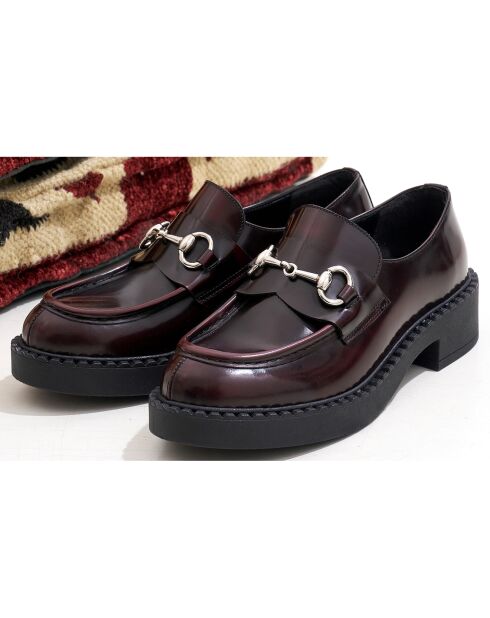 Mocassins Bit en Cuir bordeaux