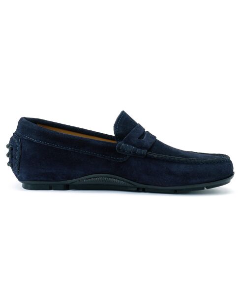 Mocassins Driver en Velours de Cuir marine