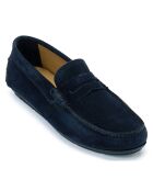 Mocassins Driver en Velours de Cuir marine