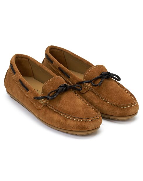 Chauffeursloafers van bruin fluweel