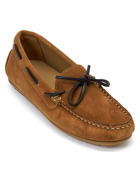 Chauffeursloafers van bruin fluweel