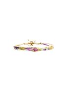 Bracelet Pretty Woman Alma mauve, violet orchidée, vert d'eau, doré