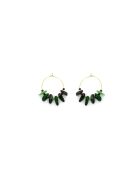 Paires de boucles NAOMIE  vert, doré