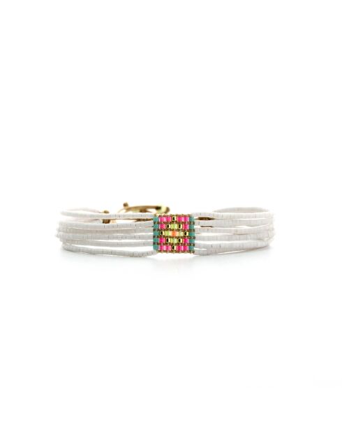 Bracelet Salvador De Bahia Keira rose fluo, corail rosé fluo, vert fluo, doré