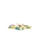 Bracelet Turquoise Paradise Swen turquoise, vert émeraude, mauve, nacre, doré