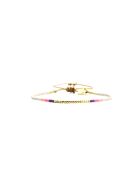 Bracelet Spaggia Rosa Alice mauve, rose fluo, saumon fluo, nacre, doré