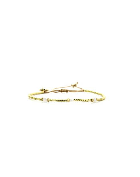 Bracelet Salvador De Bahia Nina rose fluo, corail rosé fluo, vert fluo, doré