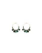 Paires de boucles Louise  turquoise, doré