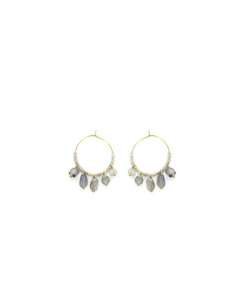 Paires de boucles Louise  gris, doré
