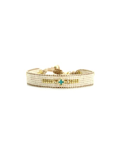 Bracelet Bora Bora Lou Turquoise, blanc, doré