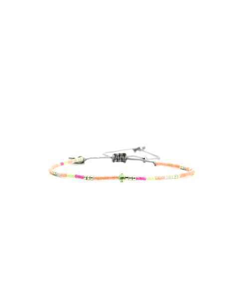Bracelet Rainbow Kiss Emma rose fluo, corail rosé fluo, vert fluo, argent