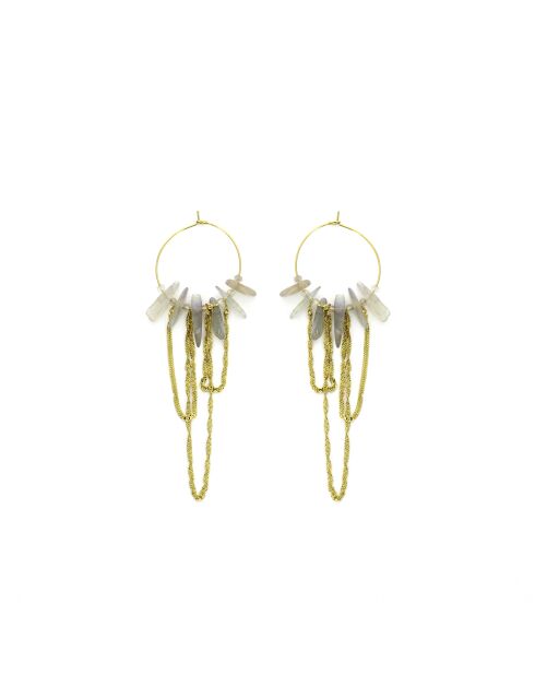 Paires de boucles chaînes NAOMIE  gris, doré