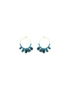 Paires de boucles Louise  bleu, doré