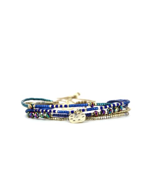 Bracelet Majorelle Fanny bleu, champagne, doré
