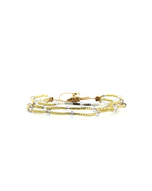 Bracelet Grey Sand Léonie Camaïeu de gris, blanc, doré