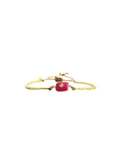 Bracelet Spaggia Rosa Alix mauve, rose fluo, saumon fluo, nacre, doré