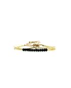 Bracelet Sable Noir Ella noir, blanc, nacre, doré