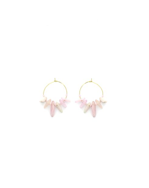 Paires de boucles NAOMIE  rose, doré