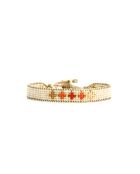 Bracelet Corail Mango Alba rouge corail, saumon rosé, blanc, doré