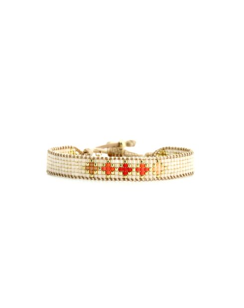 Bracelet Corail Mango Alba rouge corail, saumon rosé, blanc, doré