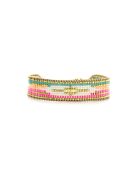 Bracelet Salvador De Bahia Charly rose fluo, corail rosé fluo, vert fluo, doré