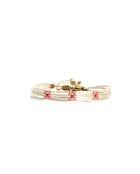 Bracelet Spaggia Rosa Rose mauve, rose fluo, saumon fluo, nacre, doré