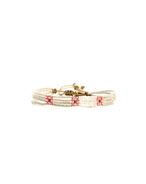 Bracelet Spaggia Rosa Rose mauve, rose fluo, saumon fluo, nacre, doré