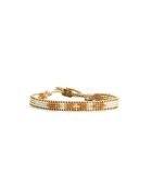 Bracelet White Coconut Lina caramel, vanille, nacre, doré